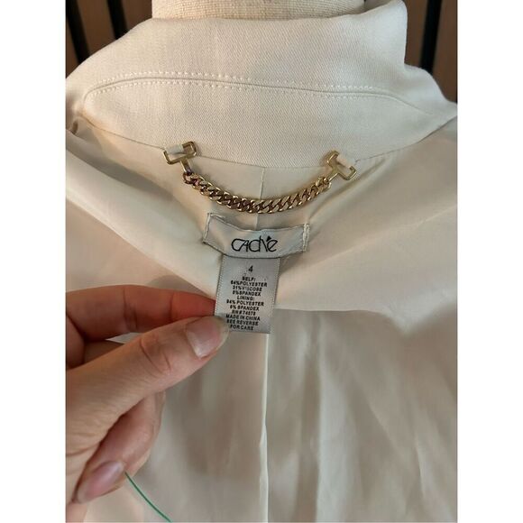 Cachè cream color long sleeve blazer size 4 fancy going out or office wear - Picture 4 of 6